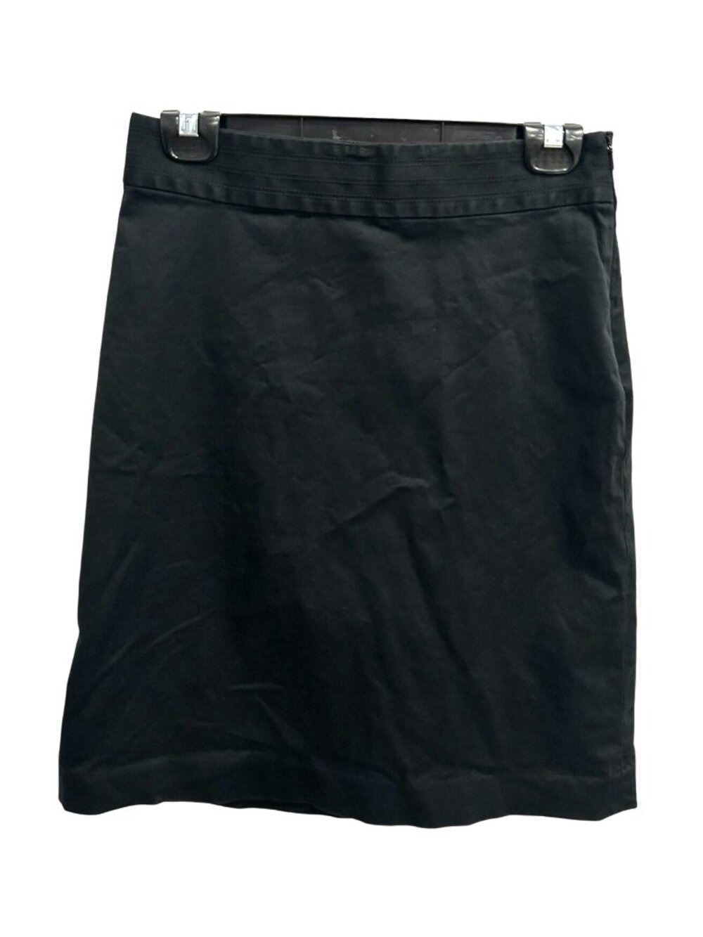 Banana Republic 0 Black Stretch Pencil Skirt Cotton Blend Minimalist Clean Girl